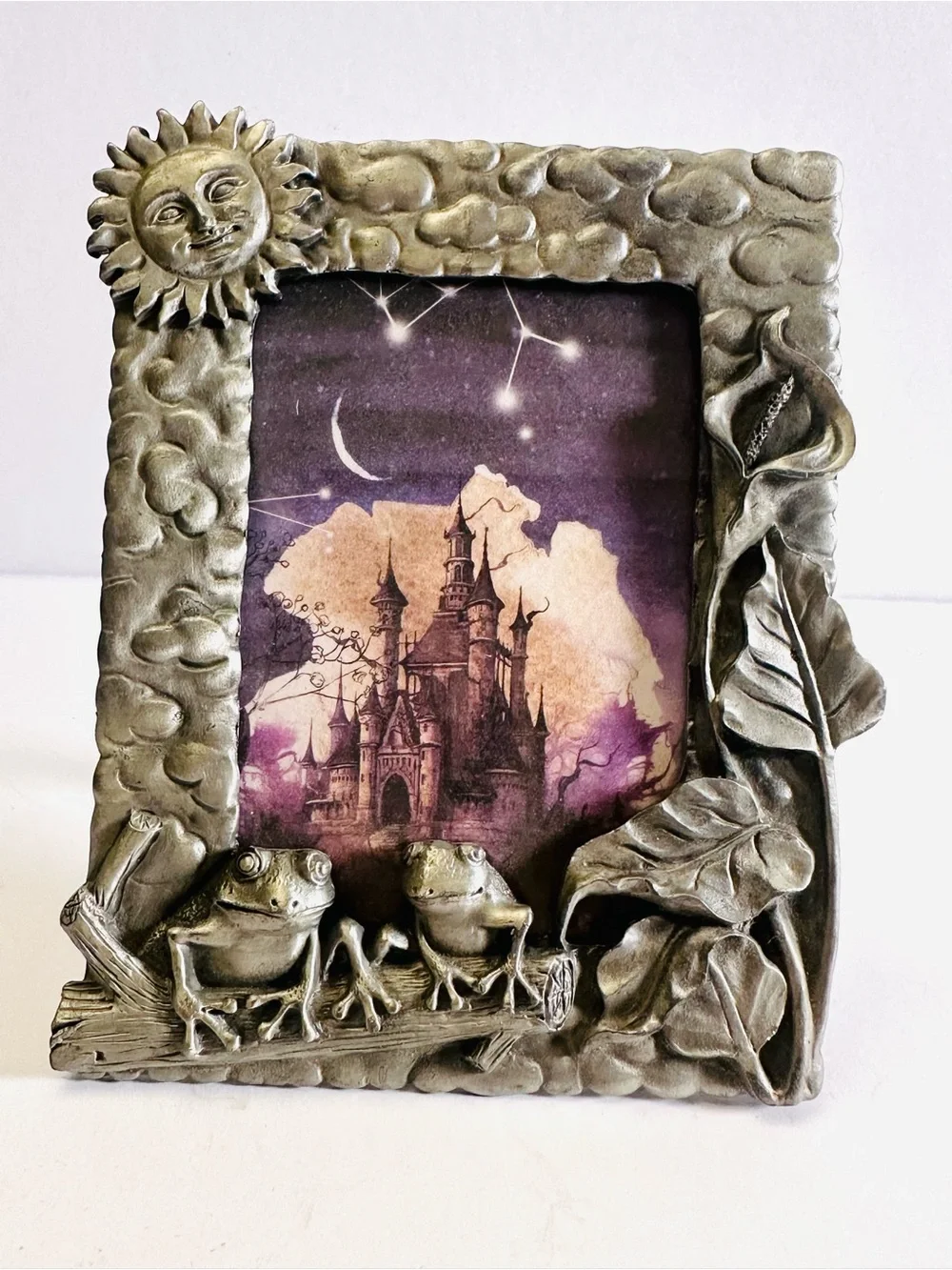 Frogspell — Vintage Pewter Celestial Frame 🐸🌙